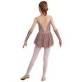 thumbnail image 2 of Raenseen Robe de Danse de Patinage Artistique Sans Manches pour Filles Enfants avec Strass, Justaucorps de Ballet et de Gymnastique avec Gants Rose Poudré 14, 2 of 7
