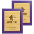 thumbnail image 1 of Rustic Wooden Picture Frame 8x10 - Purple - Set of 2, Natural Eco Solid Wood and High Definition Real Glass for Wall Mounting and Tabletop Photo Frames, 1 of 6