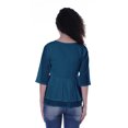 thumbnail image 3 of Moomaya Blouse Ethnique en Coton Peplum Col en V pour Femmes, 3 of 6