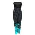 thumbnail image 3 of Robe Longue Maxi de Plage Asymétrique pour Femmes, Sans Bretelles, Froncée, Taille Haute, Portefeuille, Fendue, 3 of 4