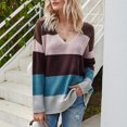 thumbnail image 3 of RKSTN Sweaters for Women Fashion Loose Color Contrast Comfortable Long Sleeves Sweater Tops Fall Sweaters, 3 of 9