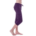 thumbnail image 1 of Moxiu Capris Cargo pour Femmes avec Multiples Poches Été Taille Mi-Haute Pantalon Jogger Grande Taille Extensible Tactique Tavel Randonnée Pantalon Court Violet,P, 1 of 7