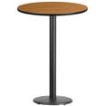 thumbnail image 1 of Bowery Hill Table de Bar de Restaurant Ronde de 30 Pouces en Noir et Naturel, 1 of 2
