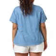 thumbnail image 3 of GRACE & GRANDEUR Women's Plus Workout Tops Chest Pocket Button Down Denim Shirts, 3 of 6