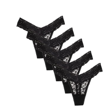 Womens Sexy Thong String Trousers Pack Lace Soft Lingerie Underwear Pack Of 5