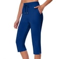 thumbnail image 2 of StSilkitty Womens Yoga Capri Pants High Waist Drawstring Elastic Cropped Pants with Pockets Summer Lightweight Trousers, 2 of 8