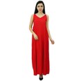 thumbnail image 1 of Bimba Robe Maxi Unie à Bretelles Spaghetti pour Femme pour l'Été, Tenue de Plage, Robe d'Été, 1 of 9