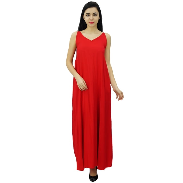 Bimba Robe Maxi Unie à Bretelles Spaghetti pour Femme pour l'Été, Tenue de Plage, Robe d'Été