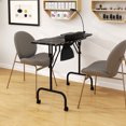thumbnail image 2 of Gymax Folding Manicure Nail Table w/ Electric Dust Collector LED Lamp Carry Bag Black, 2 of 10