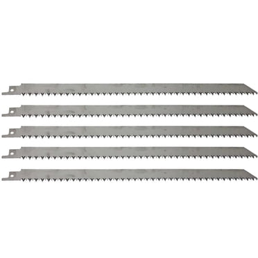 Riforla 12 Inch Stainless Steel Meat Bone Cutting Reciprocating Saw 5 Pack Saw Blade Silver