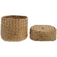 thumbnail image 2 of Milisten Handmade Woven Flower Basket Gift Box Mini Sundries Container With Lid, 2 of 6