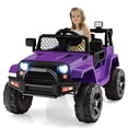 thumbnail image 3 of Patiojoy 12V Kids Ride On Car Electric Vehicle Jeep with Parental Remote Music Horn Headlights Slow Start Function Purple, 3 of 10