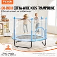 thumbnail image 2 of VEVOR Trampoline de 60 Pouces pour Enfants Mini Trampoline pour Tout-Petits avec Filet Intérieur Extérieur, 2 of 9