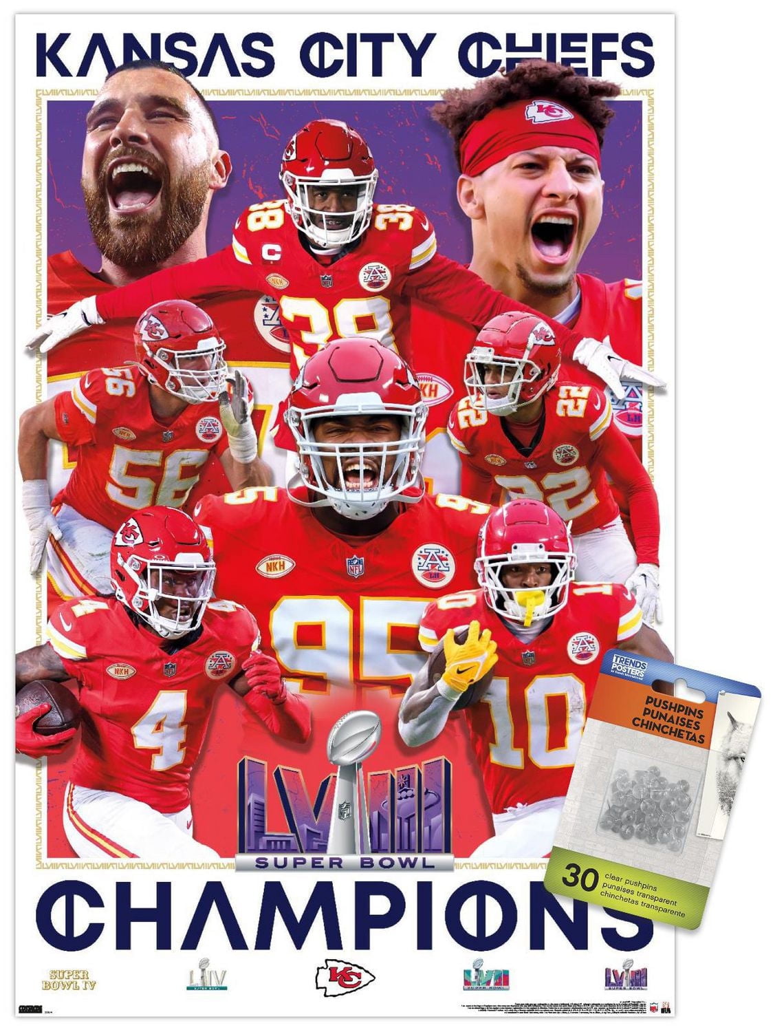 NFL Kansas City Chiefs - Super Bowl LVIII Champions Wall Poster