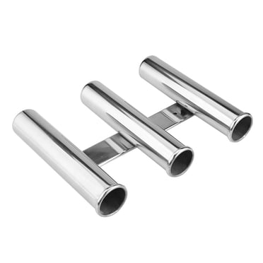 Rdeghly Support de Canne à Pêche pour Bateau, Support de Cannes à Pêche en Acier Inoxydable pour Bateau avec 3 Tubes à Maillons, Support de Canne à Pêche en Acier Inoxydable pour Yacht Marin, Support de Canne à Pêche en Acier Inoxydable