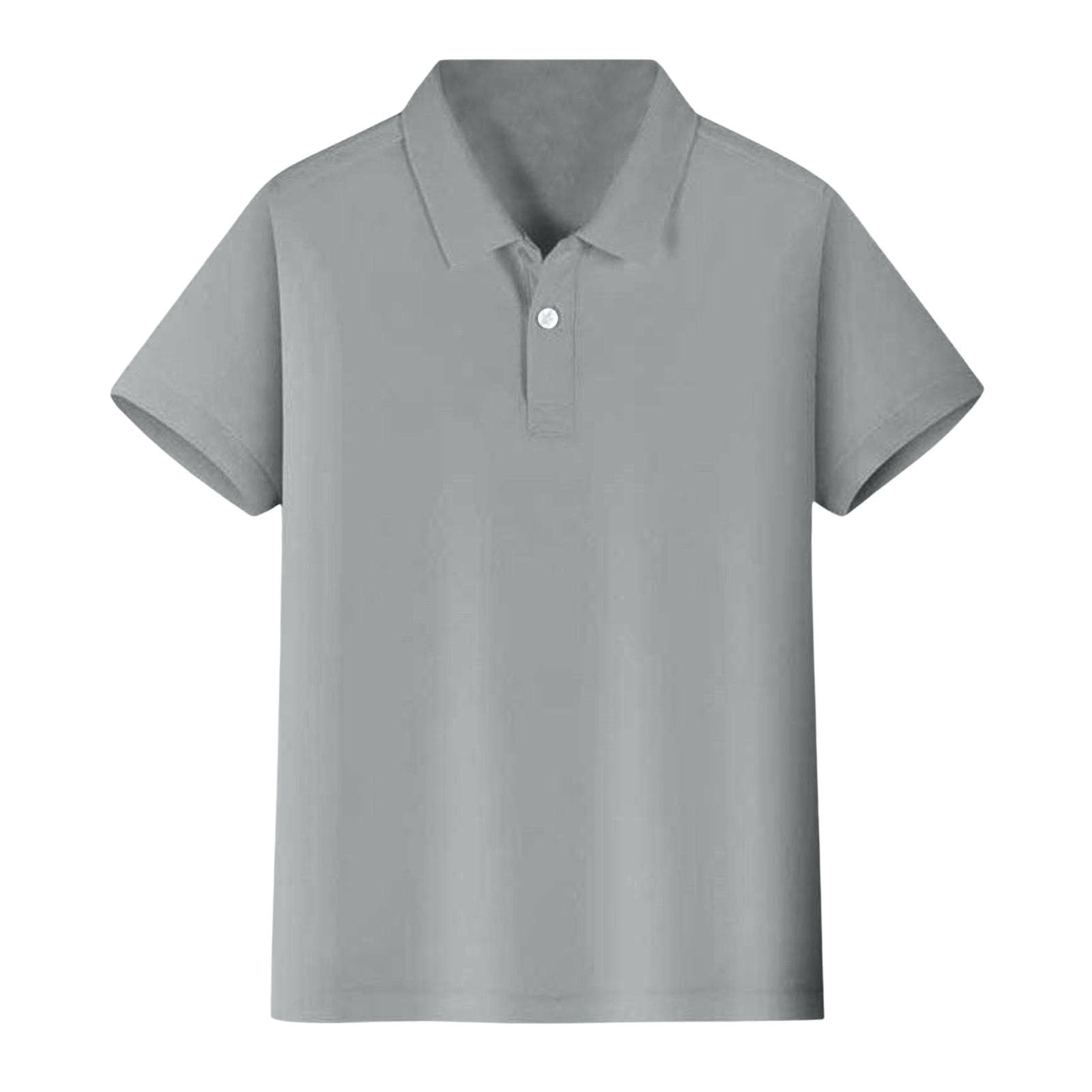 Polos pour Garçons, Chemises Grises d'Uniforme pour Garçons, Hauts à Manches Courtes, Chandail de Rugby, Tenue pour Garçons de 7-8 Ans