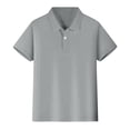 thumbnail image 1 of Polos pour Garçons, Chemises Grises d'Uniforme pour Garçons, Hauts à Manches Courtes, Chandail de Rugby, Tenue pour Garçons de 7-8 Ans, 1 of 6