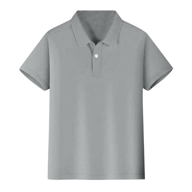 Polos pour Garçons, Chemises Grises d'Uniforme pour Garçons, Hauts à Manches Courtes, Chandail de Rugby, Tenue pour Garçons de 7-8 Ans