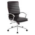 thumbnail image 1 of High Back Manager's Faux Leather Chair in Black with Chrome Base, 1 of 6