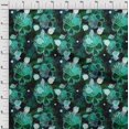 thumbnail image 4 of oneOone Viscose Chiffon Dark Green Fabric Skull Craft Projects Decor Fabric Printed By The Yard 42 Inch Wide, 4 of 5