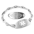 thumbnail image 1 of MedicEngraved Stainless Steel Custom Medical Alert Bracelet - 6mm Infinity Link, 1 of 8