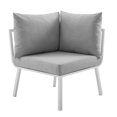 thumbnail image 3 of Modway Riverside 2-Piece Outdoor Patio Aluminum Sectional Sofa Set in White/Gray, 3 of 11