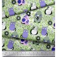 thumbnail image 2 of Soimoi Rayon Crepe Fabric Spiral,Floral & Cat Cartoon Decor Fabric Printed Yard 46 Inch Wide, 2 of 3