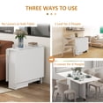 thumbnail image 4 of HOMCOM Foldable Dining Table with Storage Shelves Drop Leaf Wheels, White, 4 of 10