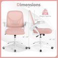thumbnail image 3 of Costway Mesh Office Chair with Lumbar Support & Flip-up Arms Rolling Casters for Work, 3 of 10