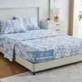 thumbnail image 4 of Hitime Ensemble de Draps 3 Pcs à Poches Profondes pour Lit Simple s'Adapte à 14 Pouces, Microfibre Respirante Ultra Douce Ensemble de Draps Format Simple, Style Hôtel de Luxe Déco Maison Ensemble de Draps pour Lit Simple, Cadeau pour Femmes, Hommes, 4 of 8