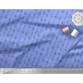 thumbnail image 2 of Soimoi Blue Heavy Satin Fabric Floral Alphabet Text Decor Fabric Printed Yard 56 Inch Wide, 2 of 5