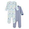 thumbnail image 2 of George Baby Boys' Layette 100% Cotton 2-Pack Sleeper, 2 of 2