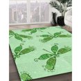 thumbnail image 3 of Ahgly Company Tapis d'Intérieur Ronds de Style Transitionnel Lavables à la Machine, Vert Menthe, 3 Pieds Rond, 3 of 7