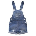 thumbnail image 1 of KIDSCOOL SPACE Baby Girl Boy Jean Overalls,Toddler Summer Denim Shortall,Blue,2-3 Years, 1 of 7