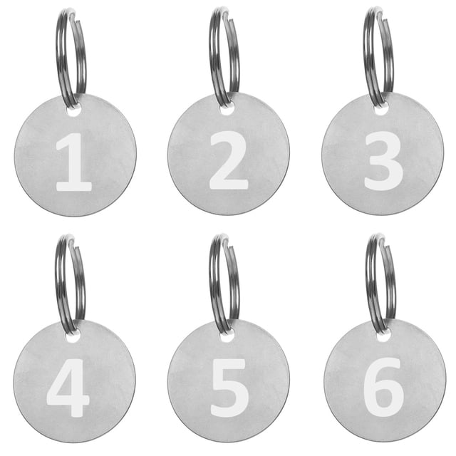 Aspire 25 PACK Numbered Key Chains, Stainless Steel Number ID Tags with Ring 1 to 25
