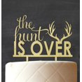 thumbnail image 3 of The Hunt is Over Rustic Wedding Cake Topper Custom Cake Topper Cake Decoration 6-7 Inches Wide, 3 of 3