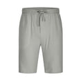 thumbnail image 4 of fartey Men Cotton Linen Short with Drawstring Pockets Elastic Waist Short Breathable Casual Summer Solid Color Shorts, S-5XL, 4 of 6