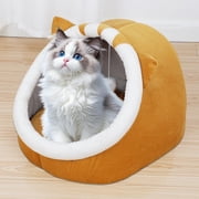 Yeciiwht Cats Bed Little Dog Kennel Semi Closed Cats House Winter Cats Dog Bed Removable Washable Pet Mat Dog Bed Cushion Warm Cats Kennel