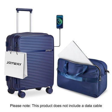 Joyway 2-Piece Carry-on Suitcase Set 20-inch Hard-Shell Suitcase with Spinner Wheels and TSA Lock Unisex Lightweight Travel Suitcase