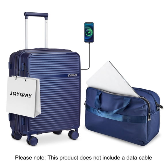 Joyway 2-Piece Carry-on Suitcase Set 20-inch Hard-Shell Suitcase with Spinner Wheels and TSA Lock Unisex Lightweight Travel Suitcase