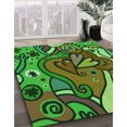 thumbnail image 3 of Ahgly Company Machine Washable Indoor Rectangle Transitional Green Area Rugs, 7' x 9', 3 of 7
