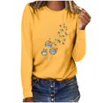 thumbnail image 1 of Pisexur Hauts pour Femmes Mode d'Automne T-Shirt à Imprimé Graphique Amusant Col Rond Manches Longues Chemises pour Femmes Chic Décontracté Hauts de Sortie Confort Polyvalent Blouses Légères, 1 of 5