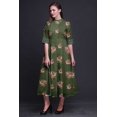 thumbnail image 3 of Bimba Robe Chemise à Imprimé Floral à Boutons, Col Mandarin, Manches Retroussables - Moyen, 3 of 5