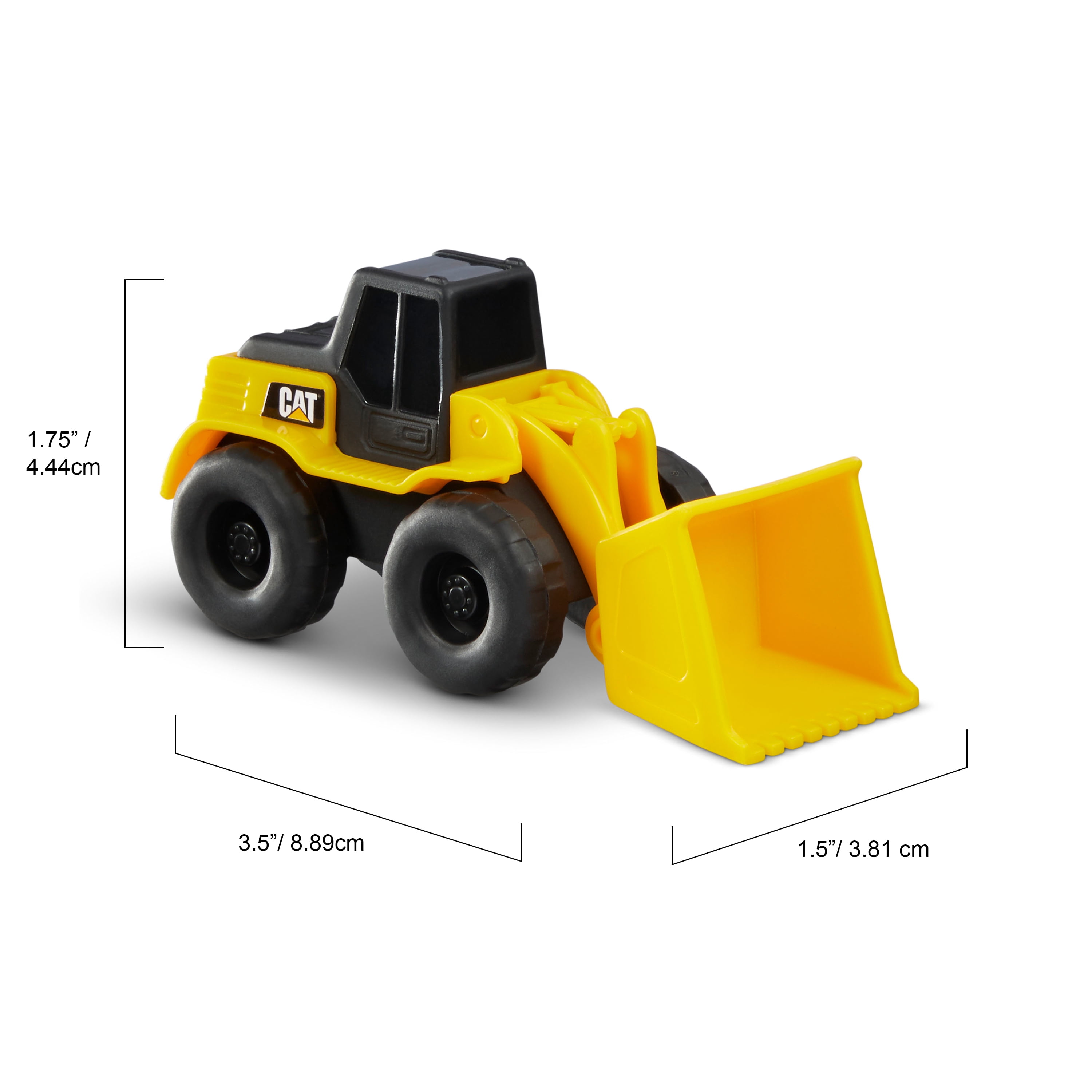 Jouet pour Chat Little Machines Jouets de Construction 5 Pack Inclut 1 Camion Benne de 3,5 Pouces, Excavatrice, Chargeur sur Roues, Bulldozer et Houe Arrière