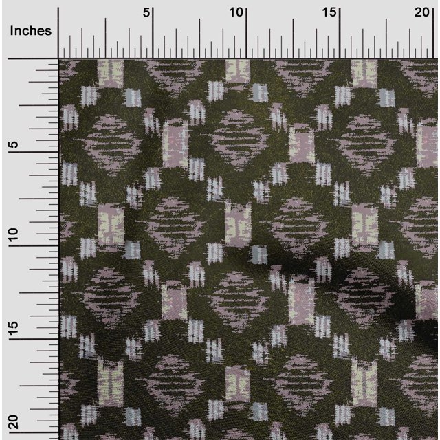 oneOone Tissu Popeline de Coton Géométrique Kasuri Tissu de Décoration Imprimé BTY 56 Pouces de Large