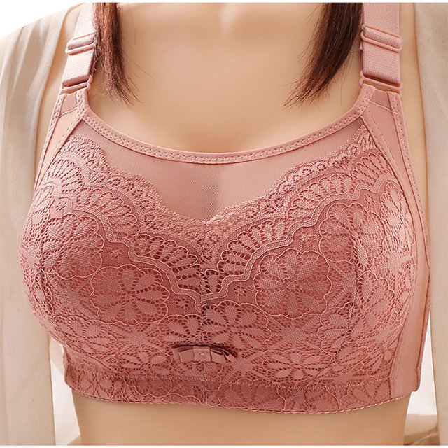 Training Bras Women Full-Coverage Bra Feature V-Neck Nursing Bra Style W-877 Red-a 46