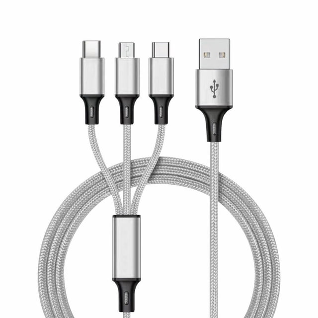 3 in 1 Fast USB Charging Cable Nylon Braided Universal for Cell Phones