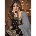 thumbnail image 2 of Salwar Kameez Noir Pakistanais pour Femmes sur Mesure, Dupatta, Kurta Palazzo de Designer, Ensemble Cousu, 2 of 5