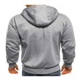 thumbnail image 3 of Men Hooded Jacket Adults Solid Color Long Sleeve Sweatshirt with Zipper Pocket, 3 of 4
