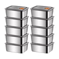 thumbnail image 1 of CJiaWei 10pcs Stainless Steel Food Storage Containers Airtight Kitchen Meal Prep Containers With Lids For Refrigerator Microwave Bento Lunch, 1 of 6